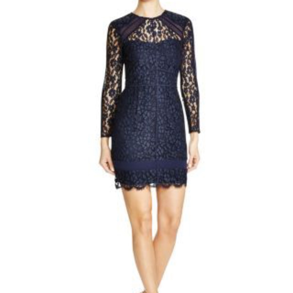 Adelyn Rae Navy Blue Lace Dress SMALL